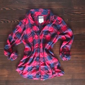 Red + Blue American Eagle Boyfriend Flannel Small